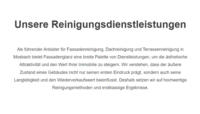 Reinigungsdienstleistungen 